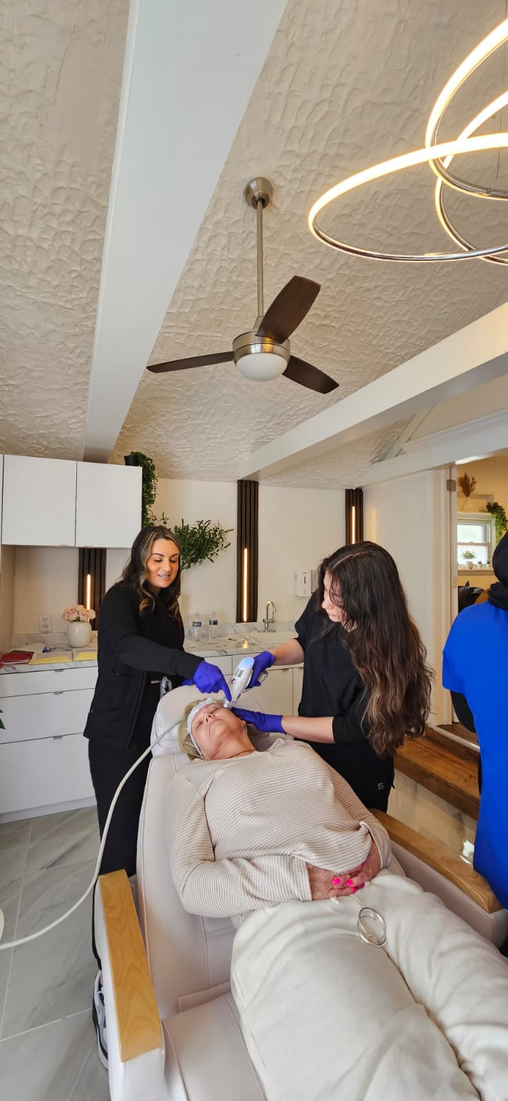 Candela Matrix RF microneedling for dark circles and crepey under-eye skin at Maison Zolara, Lansing MI