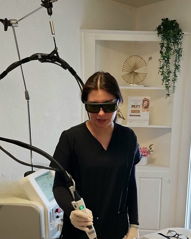 Facial treatment performed by licensed RN at Maison Zolara, Lansing MI